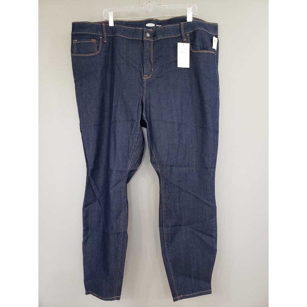 NEW Old Navy Super Skinny‎ Mid Rise Plus Size Dark Wash ANKLE - 24 Plus - 198393